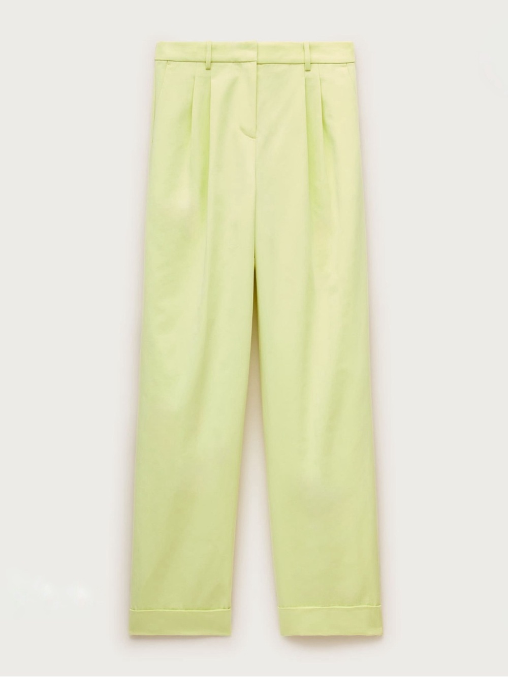 J. Crew High-Rise Pleated Trousers in Lime Nectar NWT Size 8